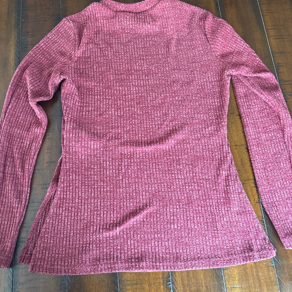 SHEIN Burgundy Long Sleeve Top